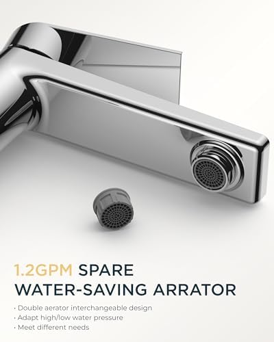 FORIOUS Single Hole Bathroom Faucet Chrome, Commercial Faucet - Image 4