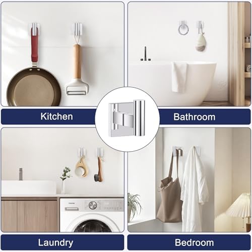 Polished Chrome Bathroom Accessories, Toilet Paper Holder, Towel Ring & Hook - Image 5