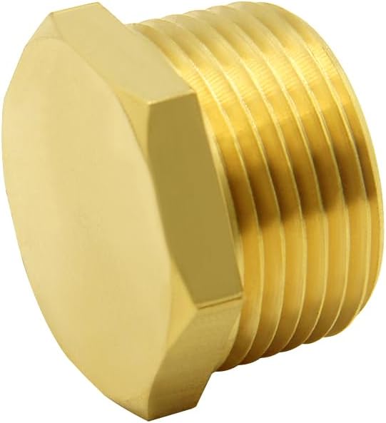 Hooshing 3PCS Brass Pipe Fittings 3/4" NPT Male Outer Hex Head Pipe Plug - Image 3
