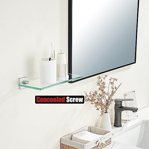 JQK Bathroom Glass Shelf, Tempered Glass Shower Storage 12 by 5 inches - Image 5