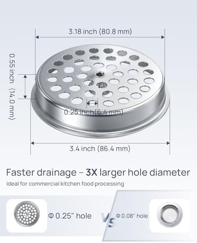 Commercial-Grade Garbage Disposal Cover, Kitchen Sink Drain Basket Strainer - Image 6