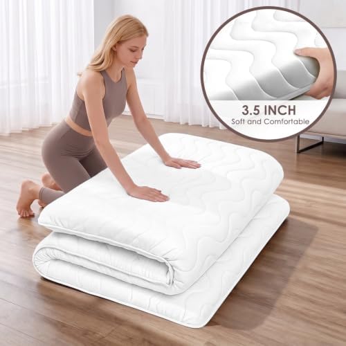 SCHNAUZER HOME Japanese Floor Mattress Futon Mattress Twin 3.5" Thick White - Image 6