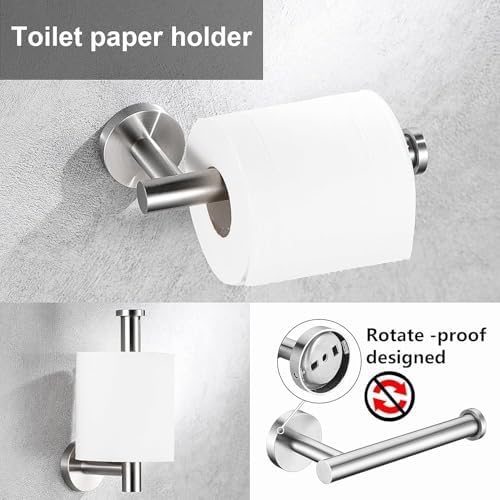 6 Pieces Brushed Nickel Bathroom Hardware Accessories Set, SUS304 Stainless - Image 4
