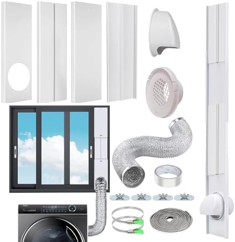 Dryer Window Vent Kit with 4 Inch 10 feet Dryer Vent Hose, Window Dryer Vent by Estoder