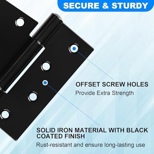 Heavy Duty Gate Hinges 3.5 inch 8 Pack Extra Thick Industrial T Barn Door - Image 6