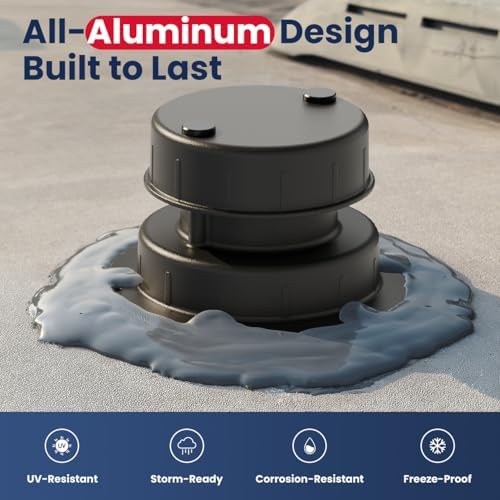 Safoner Aluminum RV Plumbing Vent Cap, Roof Sewer Vent Replacement - Image 2