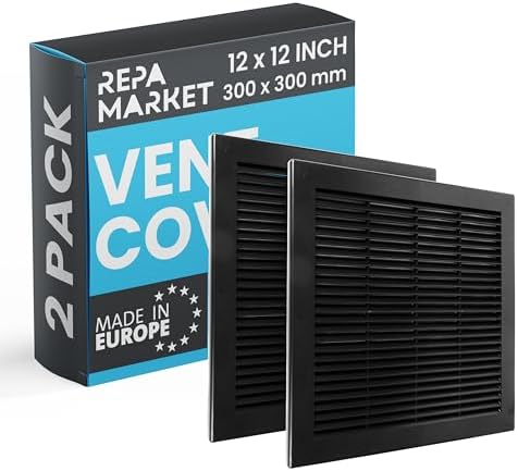 Repa Market 12 x 12 Inch Black Square Air Vent Cover by RepaMarket
