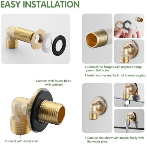 Installation Kit for Wall Mount Commercial Faucet, TOLSUNY Backsplash Mount Set - Image 4