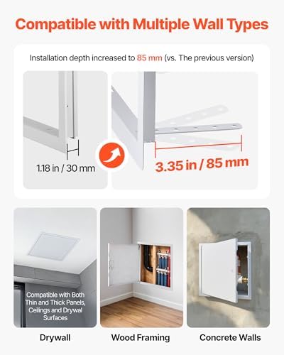 VEVOR Access Panel for Drywall, 15.2 x 15.2 in Galvanized Steel Access Door - Image 2