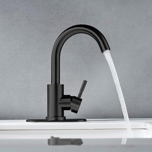 Matte Black Bathroom Sink Faucet Single Hole, Modern Single Handle Bathroom - Image 7