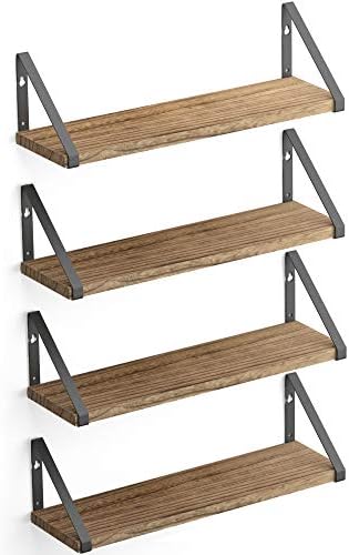 Wallniture Ponza Floating Shelves Wall Mounted Set of 4, Wall Shelves by Wallniture