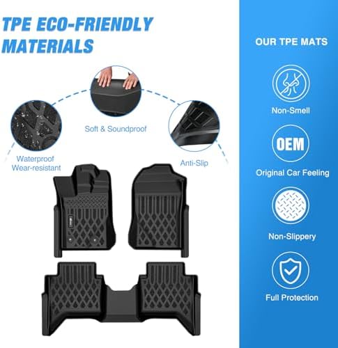 Nilight TPE Floor Mats for Ford Ranger SuperCrew Cab 2024 2025 2026 - Image 3