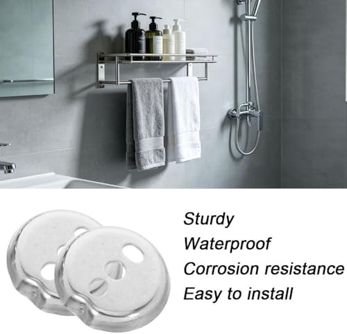tooloflife 2 Pack 3‑Hole Mount Towel Rack Brackets Silver Universal Towel Bar - Image 3
