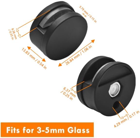 Black Frameless Mirror Mounting Hardware Kit Zinc Alloy Mirror Holders Mirror - Image 5