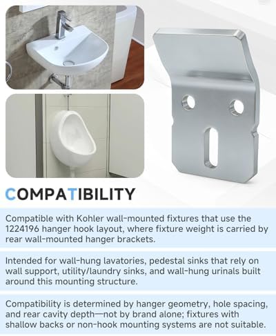 2 Pieces Wall Mounted Sink Hook Bracket 1224196, Sink Wall Mount Bracket - Image 2