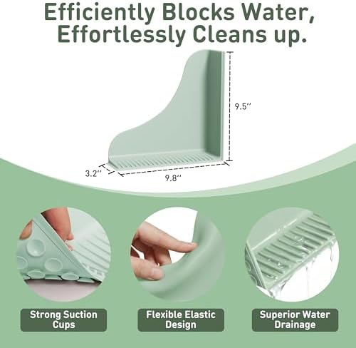 Roslim No-Adhesive 2-Pack All-Silicone Shower Splash Guard - Image 2