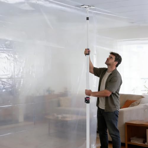 12FT Dust Barrier Poles, 4 Pack Zipper Wall Pole Kit - Image 6
