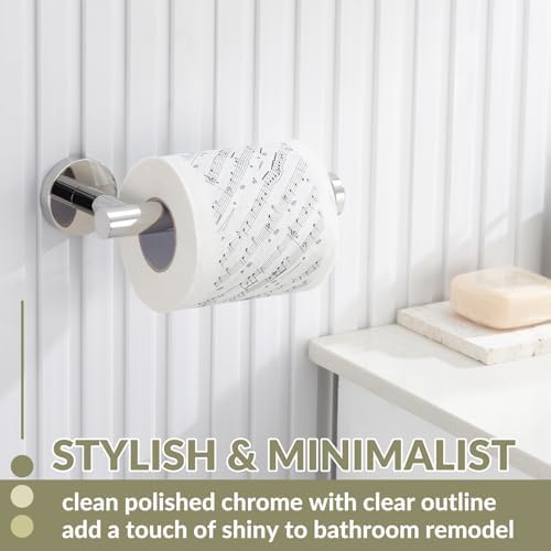 APLusee Toilet Paper Holder for Bathroom Paper Storage, Polished Chrome - Image 3
