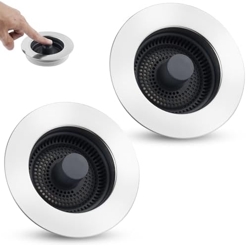 Universal 2PCS Kitchen Sink Strainer Stopper Combo, 3 in 1 Pop Up by Greatcomfortathome