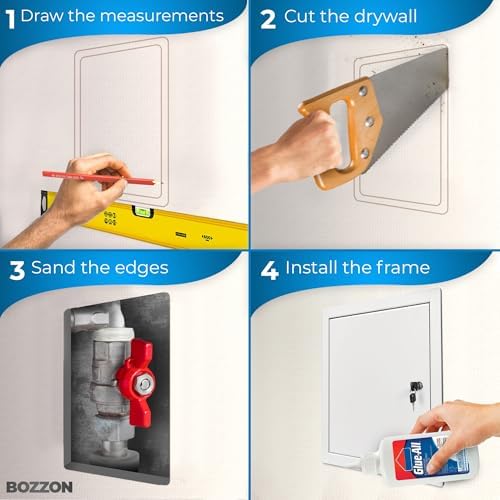 BOZZON Access Panel for Drywall 24 x 24 inch – Metal Door - Image 3