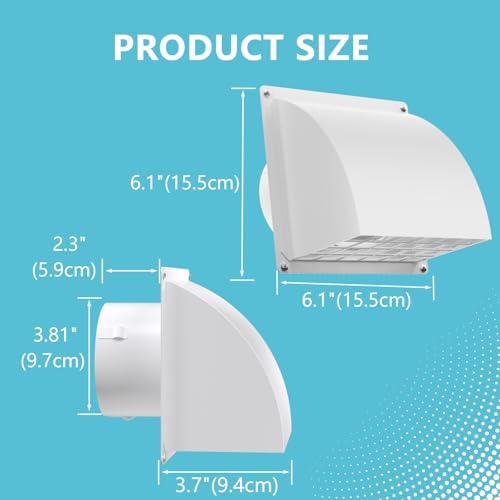 HG Power 2 Pcs 4 Inch Dryer Vent Cover Outside - Image 4
