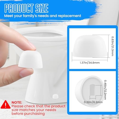 SDTC Tech 4 Packs Universal Toilet Bolt Caps 0.83 Inch Height - Image 2