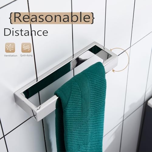 KOKOSIRI Towel Ring Chrome Hand Towel Bar Rack 9-Inch Kitchen Holder Polished - Image 5