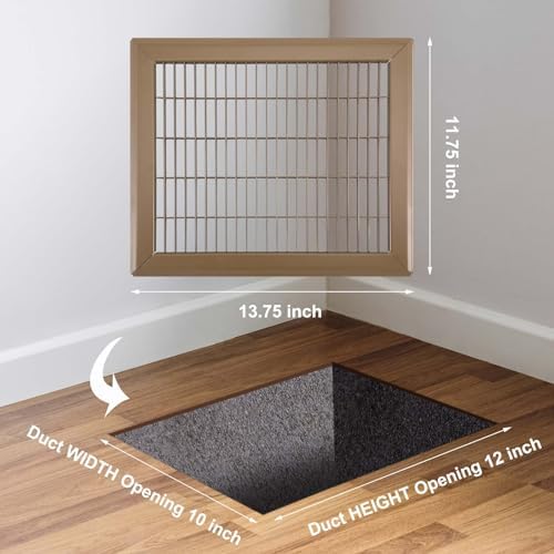 2 Pack 10" x 12" Floor Register Covers, Heavy Duty Steel Walk-on Return Air - Image 2