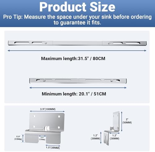 Undermount Sink Support | Kitchen Undermount Sink Brackets | 20.1-31.5 inches - Image 2