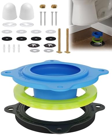Elastic Wax Ring Toilet Seal, No Mess Gasket Replacement Repair Kit Install by boeemi