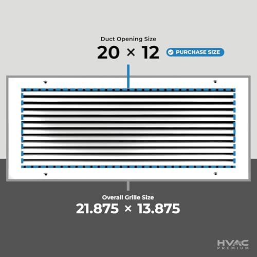HVAC Premium 20'' X 12" Aluminum Return Grille - Image 3
