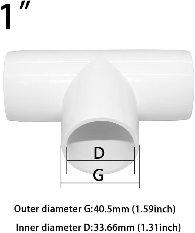 1 Inch Tee PVC Fitting 3 Way Connector, Furniture Grade Corner Fittings - Image 2