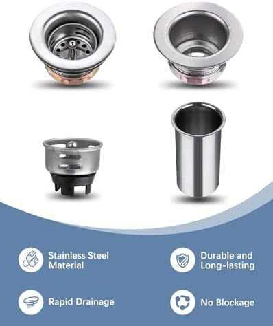 2" rv Sink Drain Strainer with 2.8-in Tail Piece, Bar Sink Drain Assembly - Image 4