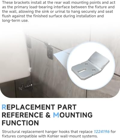 2 Pieces Wall Mounted Sink Hook Bracket 1224196, Sink Wall Mount Bracket - Image 3
