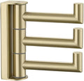 Angle Simple Towel Hook 3 Arms, Swivel Coat Wall Hook, Brushed Gold by AngleSimple