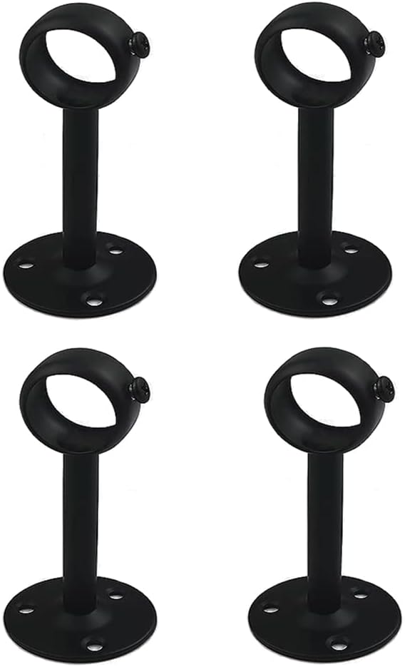 Black Edition Stainless Steel Wardrobe Pipe, Closet Lever Support Rod Holder by FYTRONDY