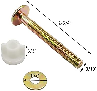 2 Pack Toilet Seat Screws Heavy Duty Hinge Bolts Screws - Image 2