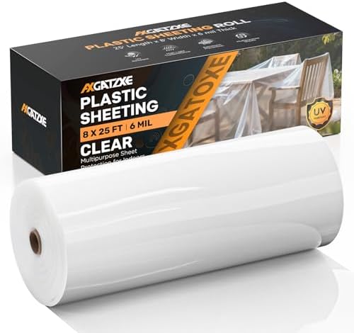 Axgatoxe 6 Mil 8x25 FT Heavy Duty Greenhouse Plastic Sheeting by AXgatoxe