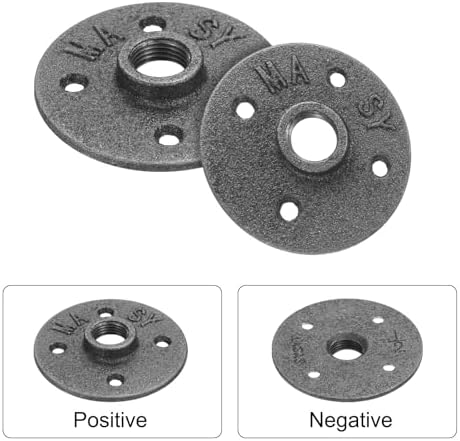 uxcell 2 Pack Industrial Pipe Floor Flange, Iron Pipe Fittings, 1/2 Inch - Image 3