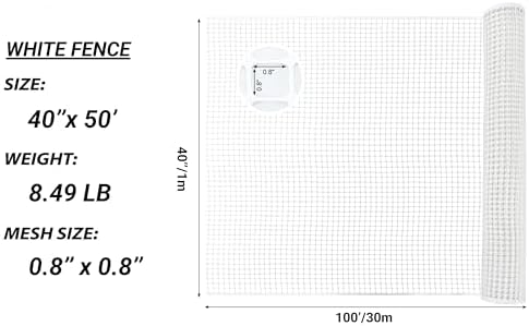 PotatoLife White Plastic Garden Fence, Hardware Mesh - Image 3