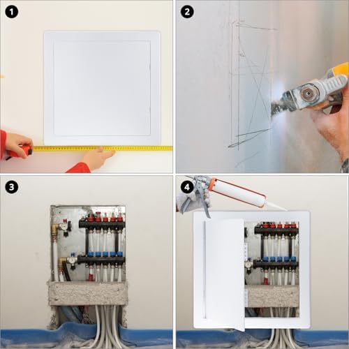 QWORK Access Panel for Drywall, 12 x 12 Inch ABS Plastic Wall Hole Cover Access - Image 5