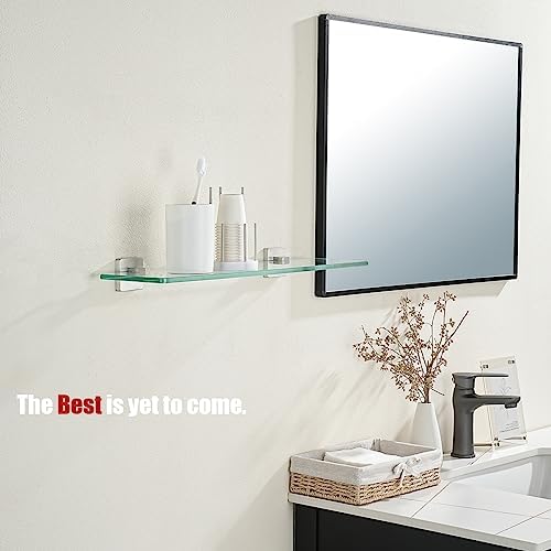 JQK Bathroom Glass Shelf, Floating Tempered Glass Shower Storage 20 by 5 inches - Image 4
