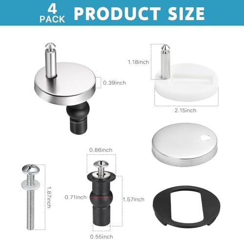 Supkiir 4Pcs Toilet Seat Bolts and Screws, Quick Release Top Hinge Fixings - Image 3