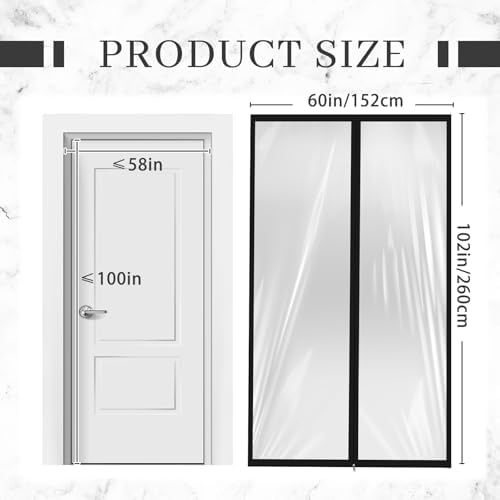 Amylove 2 Pack 60" x 102" Zipper Dust Barrier Door Kit - Image 2