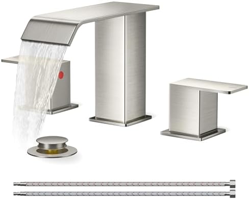 FORIOUS Bathroom Faucet 3 Hole 8" Widespread Sink Faucets Brushed Nickel by FORIOUS