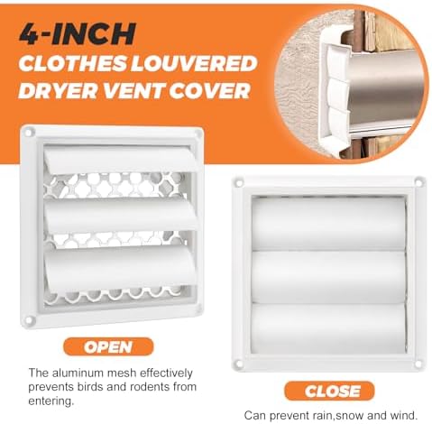 4" Louvered Dryer Vent Cover by Beaquicy - Image 3