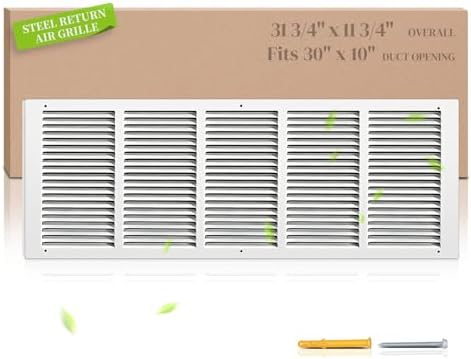30x10 Steel Return Air Grille, Fits 30"W x 10"H Duct Opening by SmartSolutionsforHome