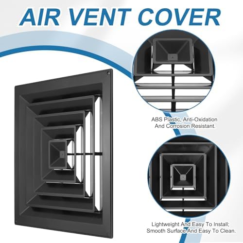 PATIKIL 18 x 18 Inch Square Vent Cover, Plastic Return Air Grille Ceiling Air - Image 4