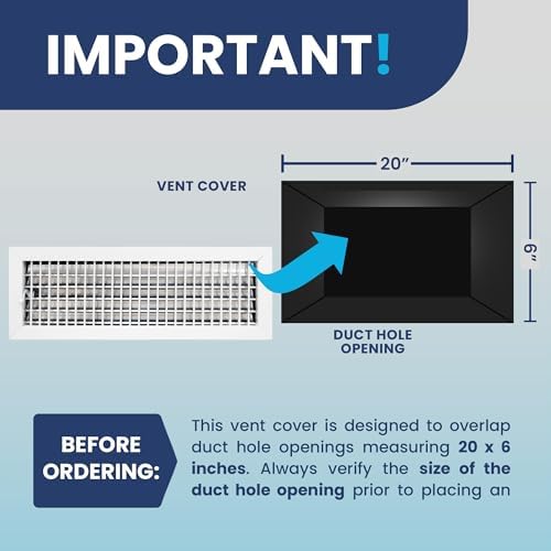 20" x 6" Duct Hole Adjustable Vent Cover - Image 4
