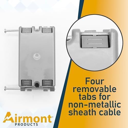 Plastic Electrical Box, Single Gang New Work Junction Box, Captive Nails - Image 6
